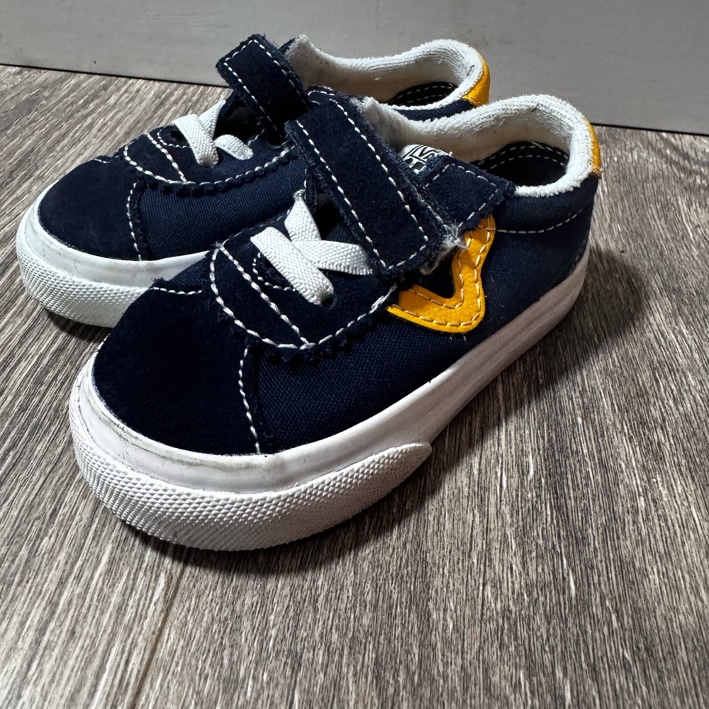 Kids Navy and Yellow vans